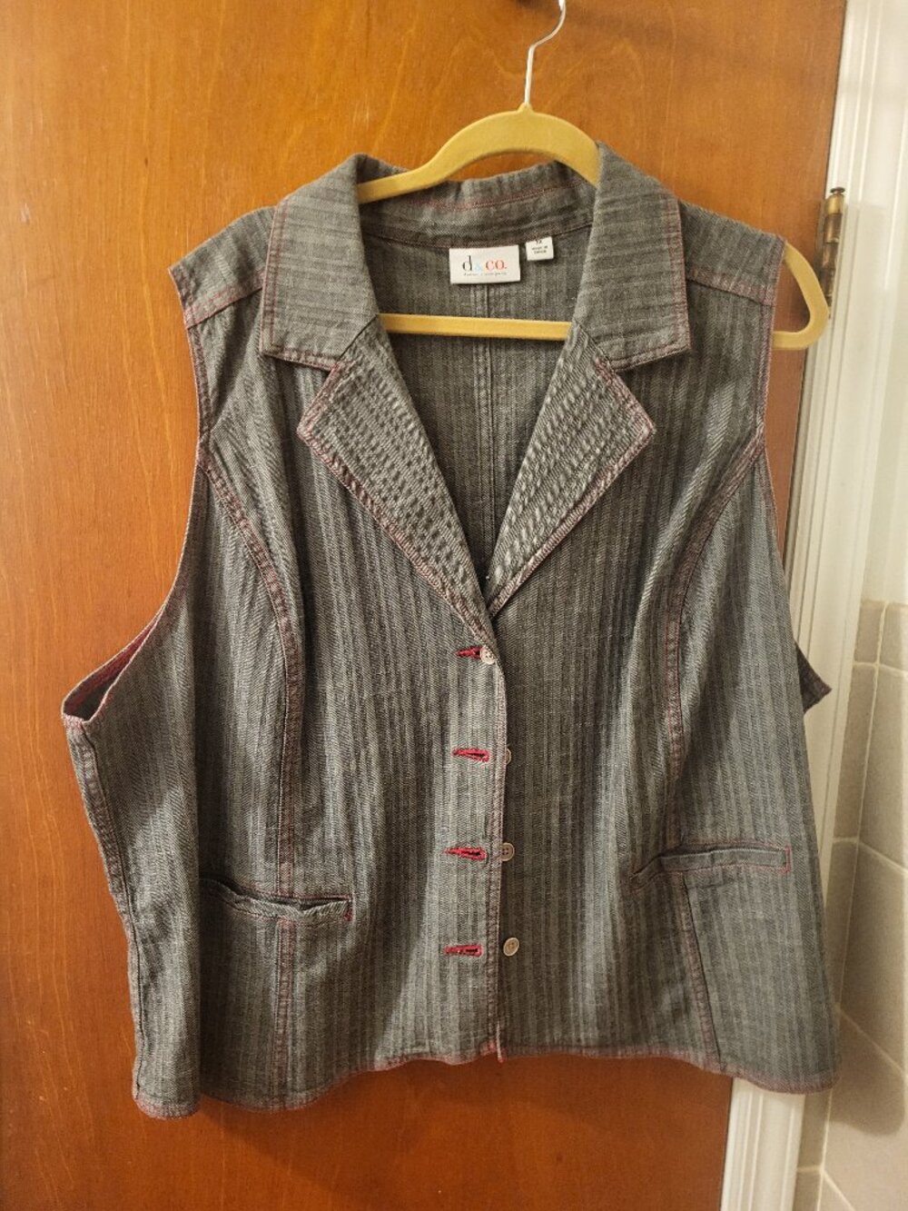 Vintage Denim & Co. Gray Denim Vest (3X) (New without tags)